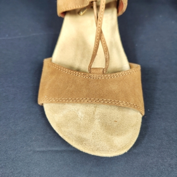 Vionic Tansy Wedge Espadrille Agave Brown Leather Strappy Sandal Women's Size 7 - Picture 4 of 11